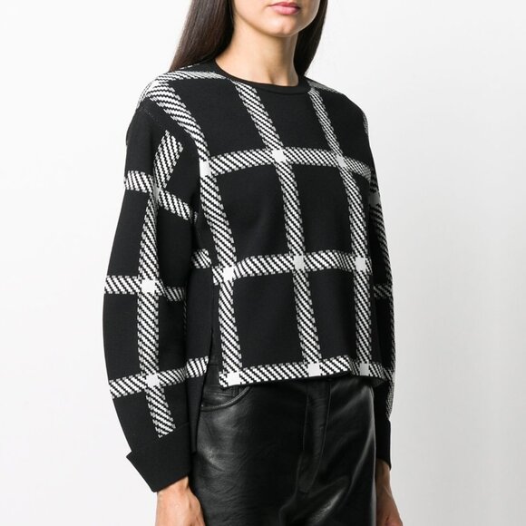Stella McCartney Windowpane Check Print Sweatshirt ASO Emily in Paris - Picture 4 of 16
